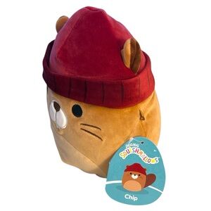 Squishmallows Chip the Beaver Plush - Tan and Red